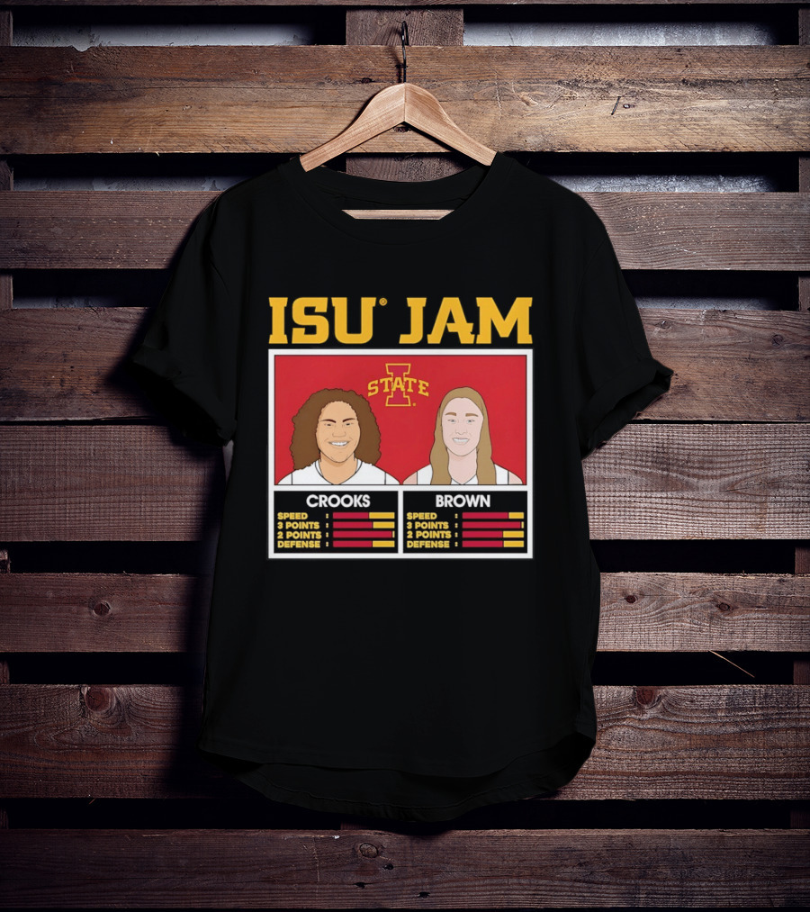 ISU Jam Iowa State Crooks Brown Basketball Stats T-Shirt