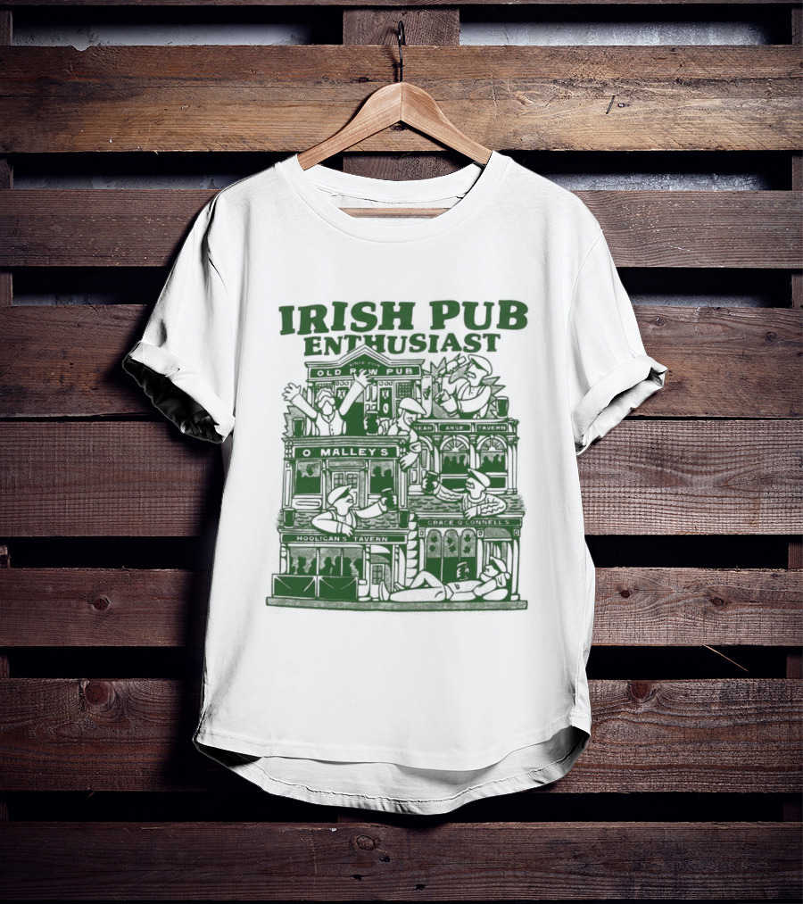 Irish Pub Enthusiast Traditional Architecture Menswear T-Shirt
