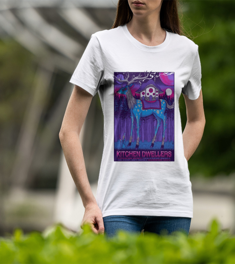 Kitchen Dwellers California Tour February 2026 Mystic Deer T-Shirt