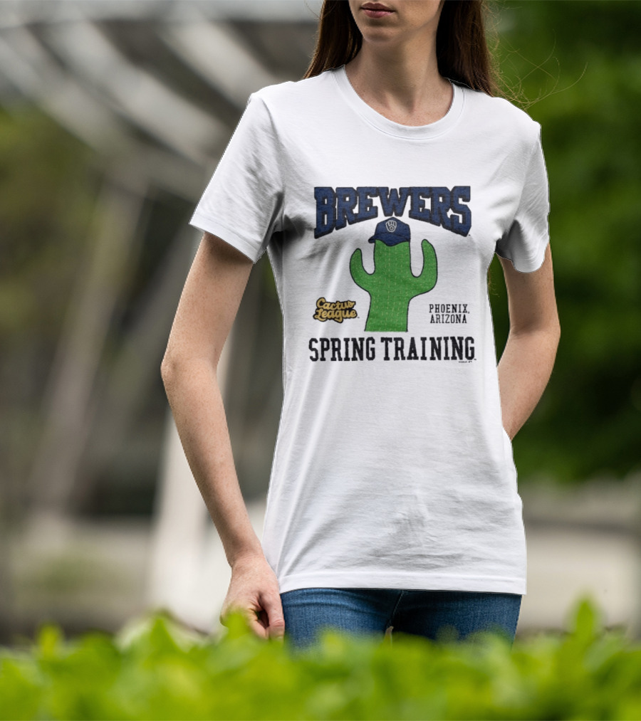 Milwaukee Brewers Cactus League Spring Training Phoenix Arizona Cactus Hat T-Shirt