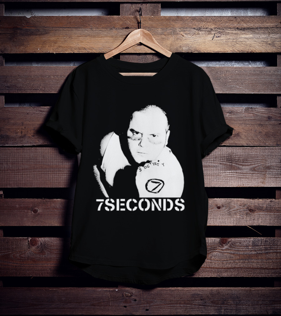 7 Seconds Society SBG White Text Fighter Pose T-Shirt