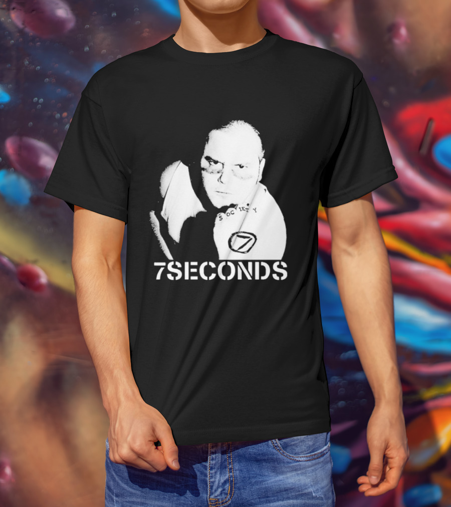 7 Seconds Society SBG White Text Fighter Pose T-Shirt