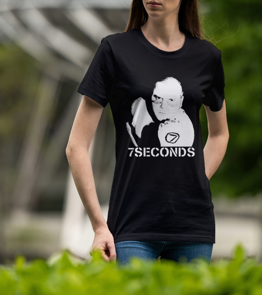 7 Seconds Society SBG White Text Fighter Pose T-Shirt