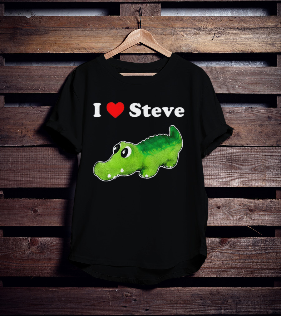 I Love Steve Cute Green Cartoon Gator T-Shirt