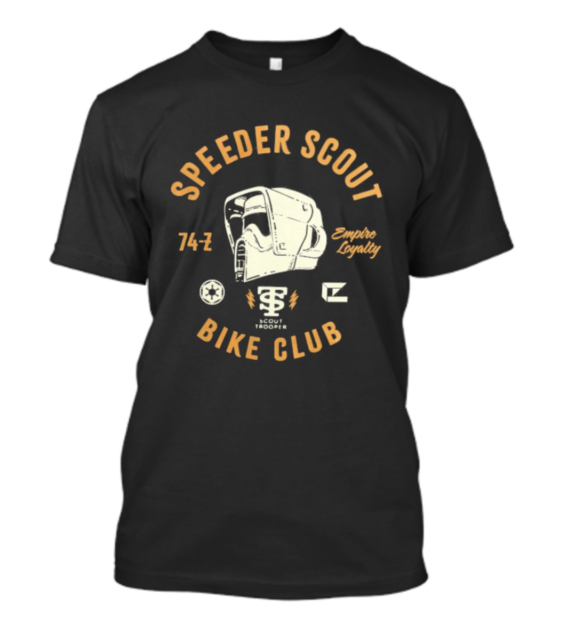 Scout Trooper Helmet Speeder Bike Club Endor Express 74 Z T-Shirt
