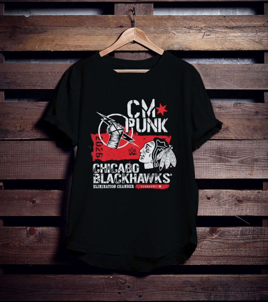 CM Punk Chicago Blackhawks Elimination Chamber February 28 T-Shirt