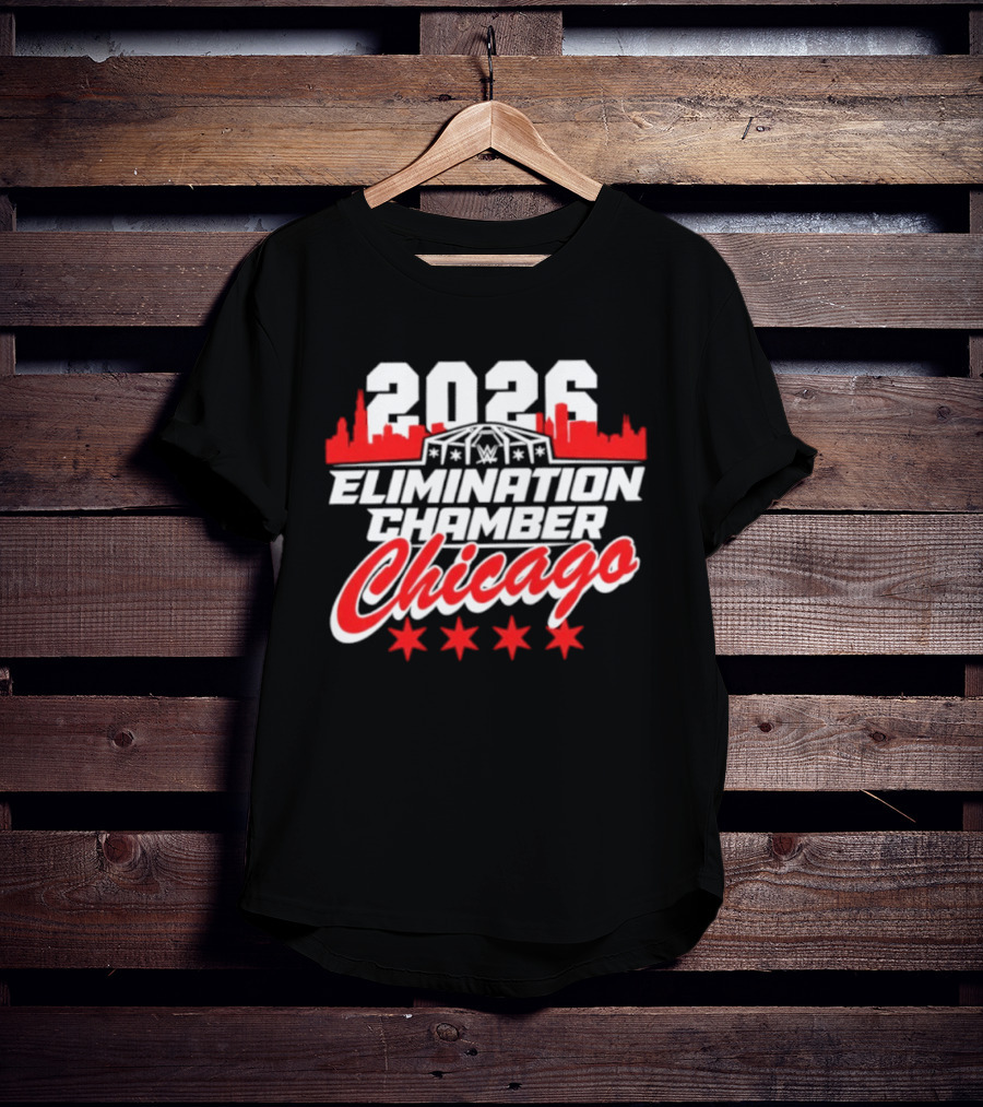 2026 Elimination Chamber Chicago Event Skyline Four Stars T-Shirt