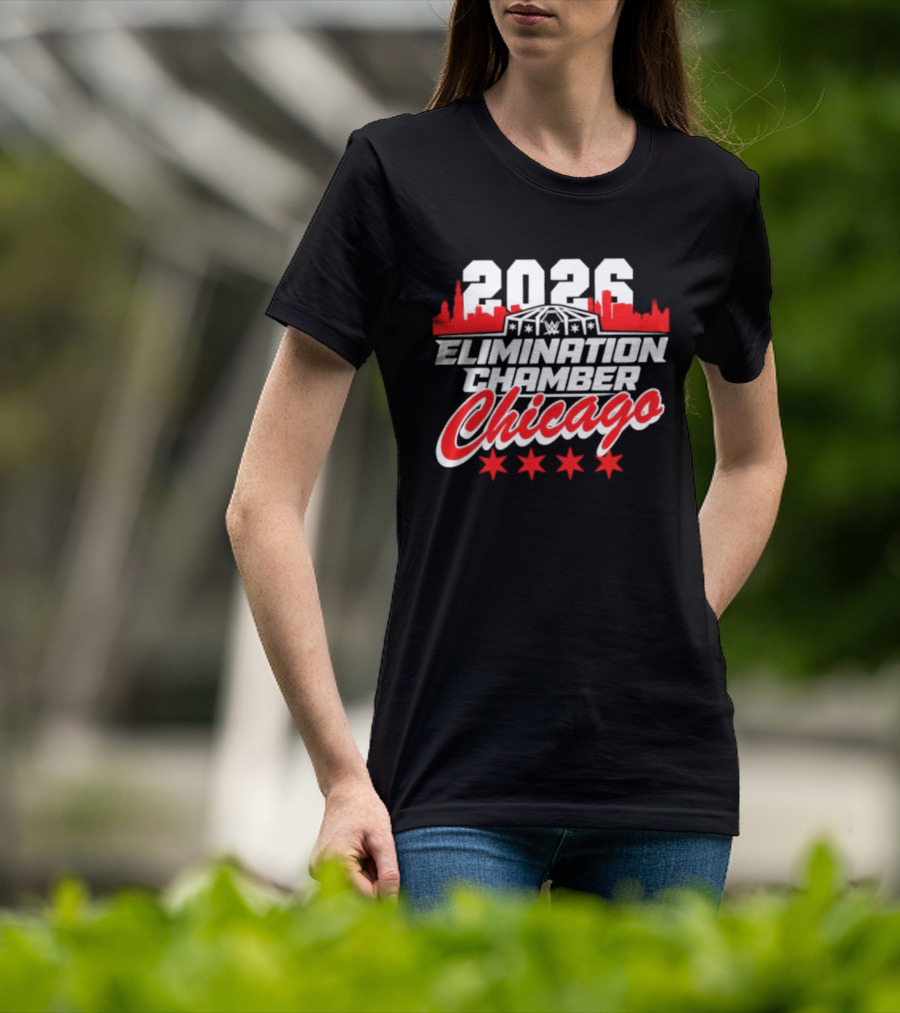 2026 Elimination Chamber Chicago Event Skyline Four Stars T-Shirt