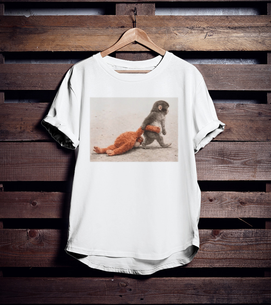 Punch The Monkey Carrying Stuffed Toy Monkey T-Shirt