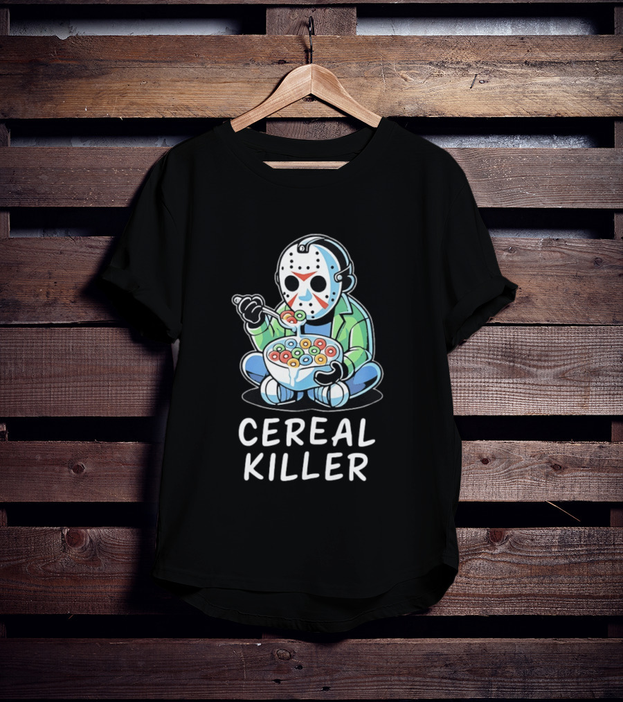 Jason Voorhees Eating Cereal Cereal Killer T-Shirt