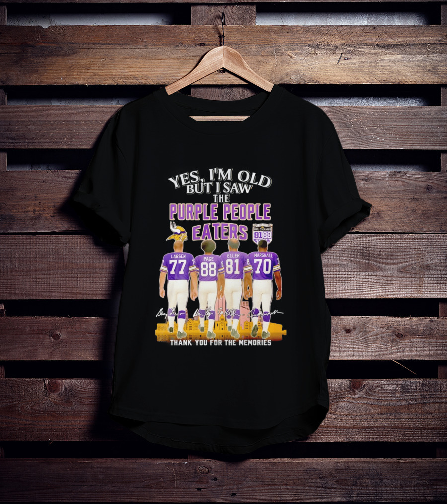 Minnesota Vikings Purple People Eaters NFL Champs City Skyline Marshall Eller Page Larsen T-Shirt