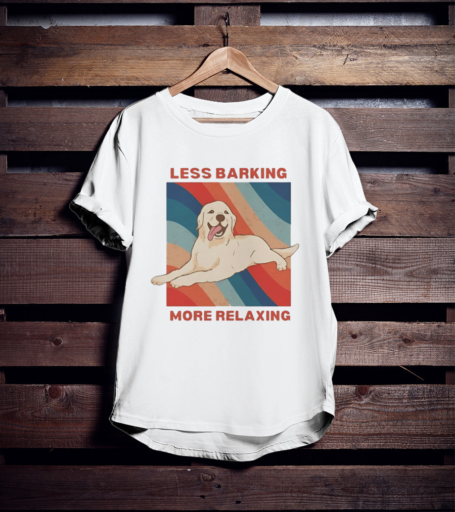 Less Barking More Relaxing Golden Retriever Retro Vibes T-Shirt