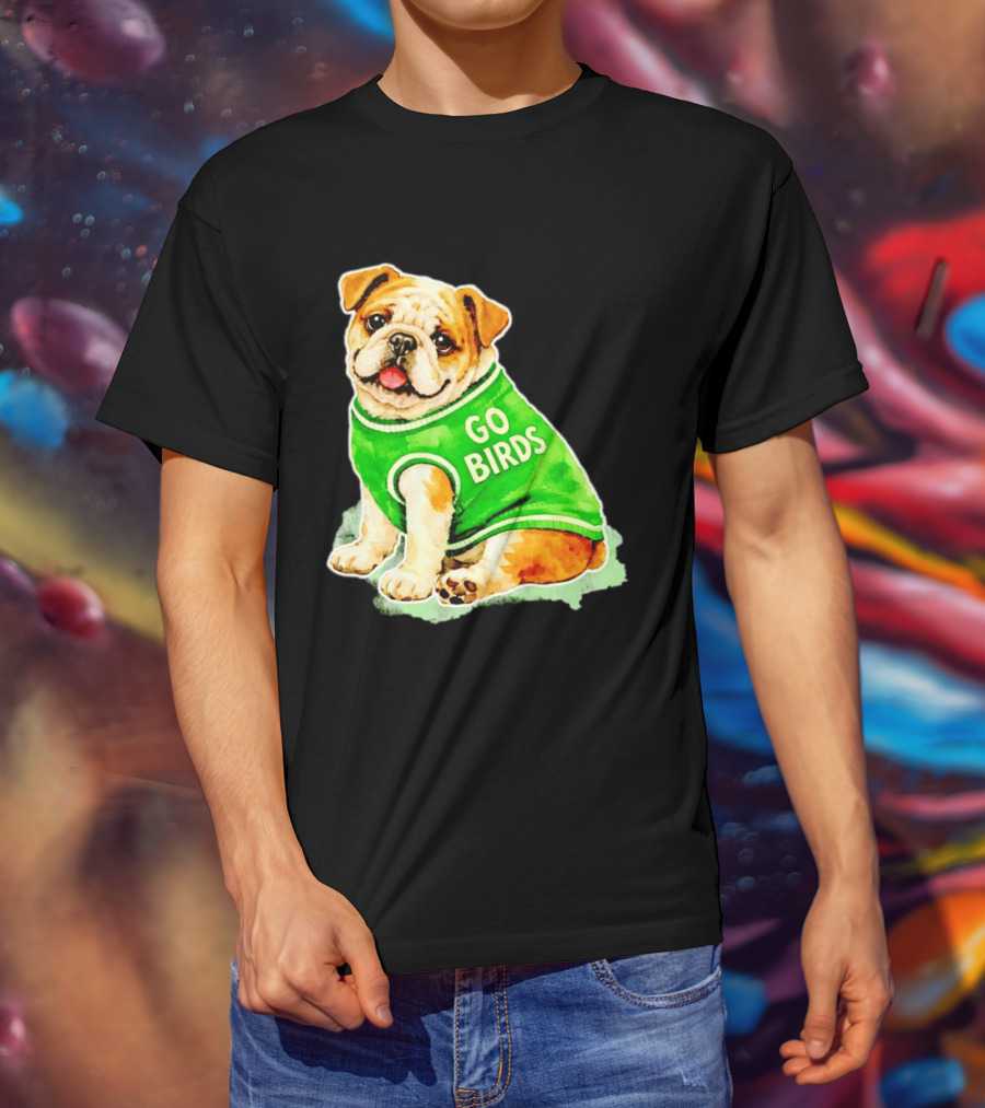 Briish Bulldog Go Birds Phillygoat Passyunk Avenue Green Jersey T-Shirt
