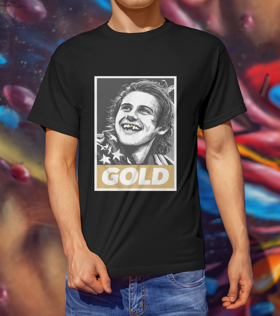 Jack Hughes Gold Medal Champion Olympic Legend Golden Smile T-Shirt