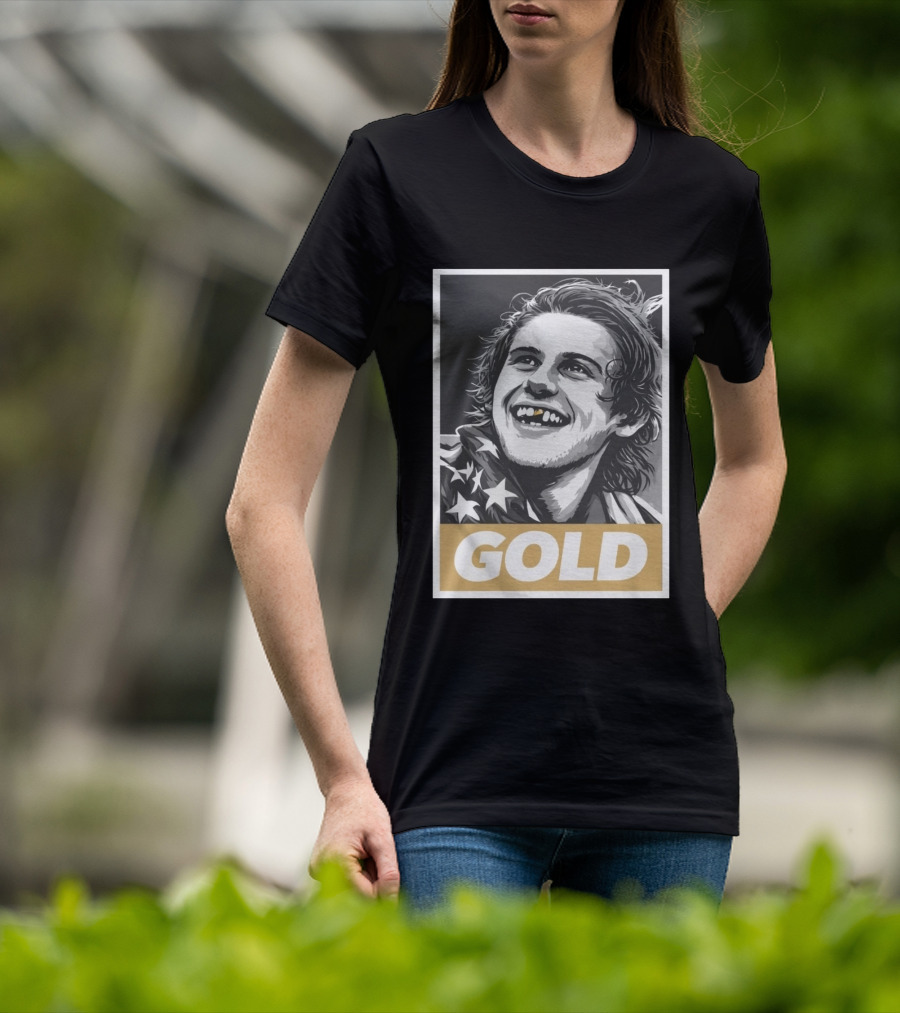 Jack Hughes Gold Medal Champion Olympic Legend Golden Smile T-Shirt
