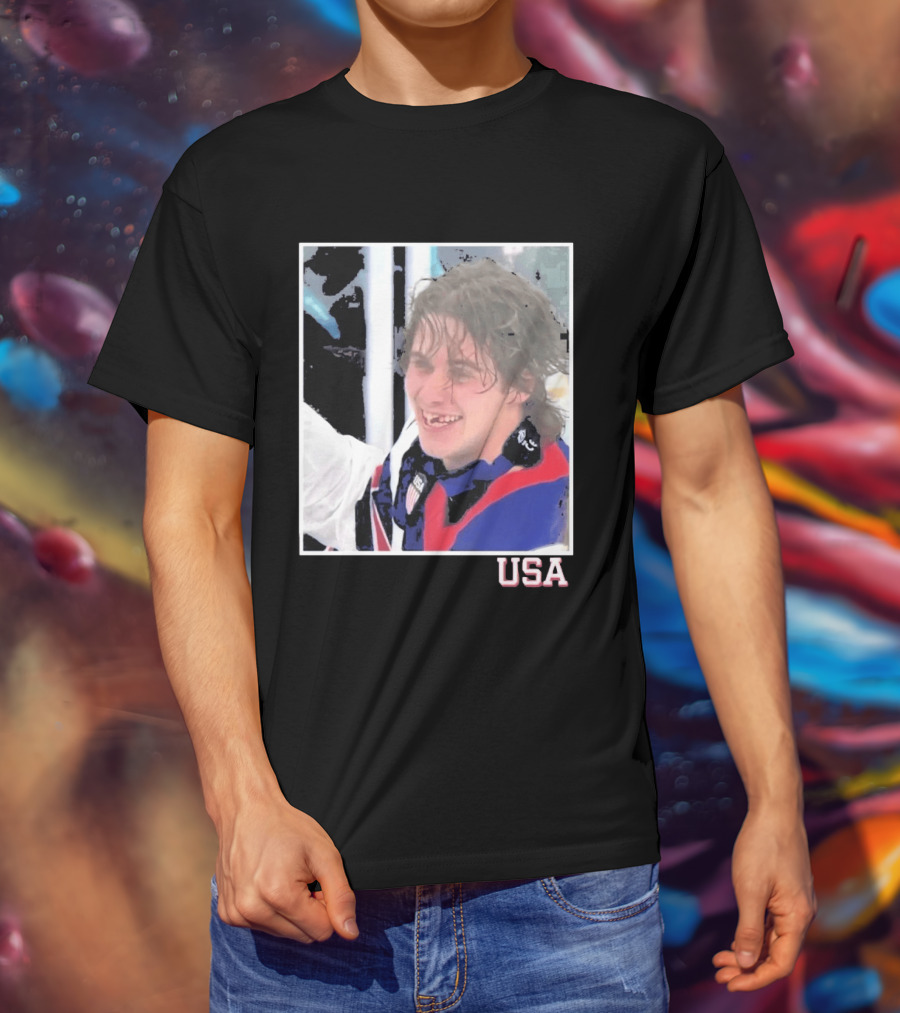 USA Hockey Jack Hughes Overtime Winner Celebration Moment T-Shirt