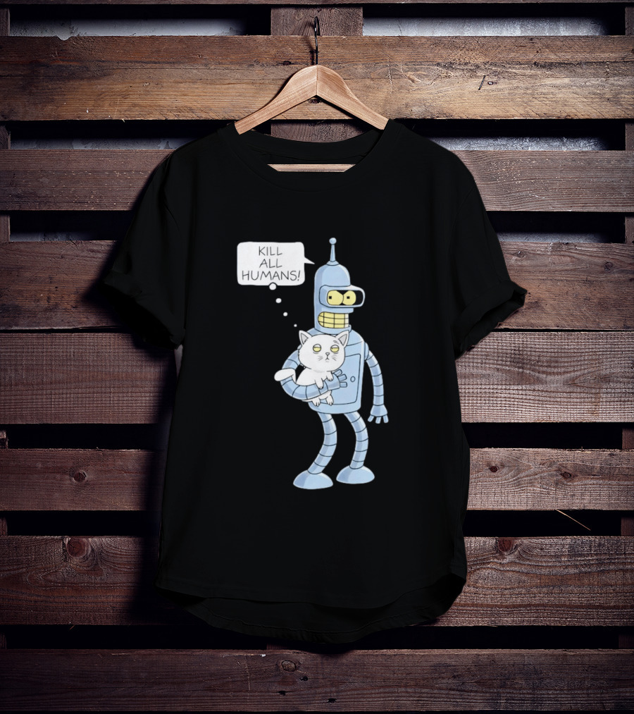 Kill All Humans Bender Cat T-Shirt