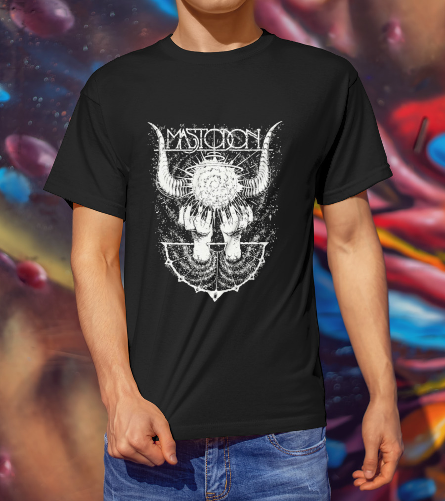 Mastodon Band Horns Geometric Sunburst T-Shirt