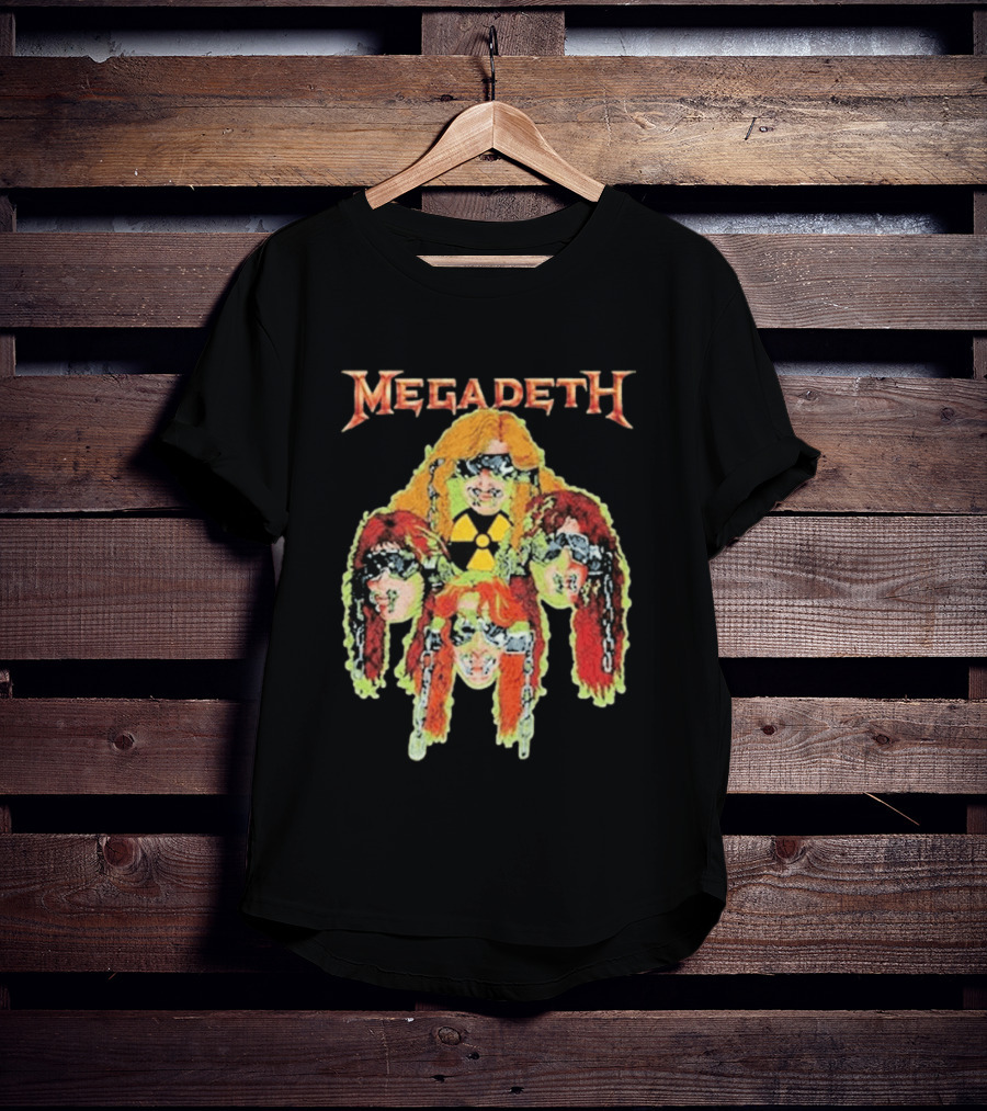 Megadeth Nuclear Glow Radiation Symbol Heads Chains T-Shirt