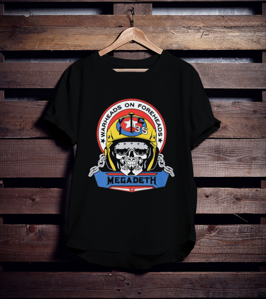 Megadeth Warheads On Foreheads Military Helmet Skull T-Shirt