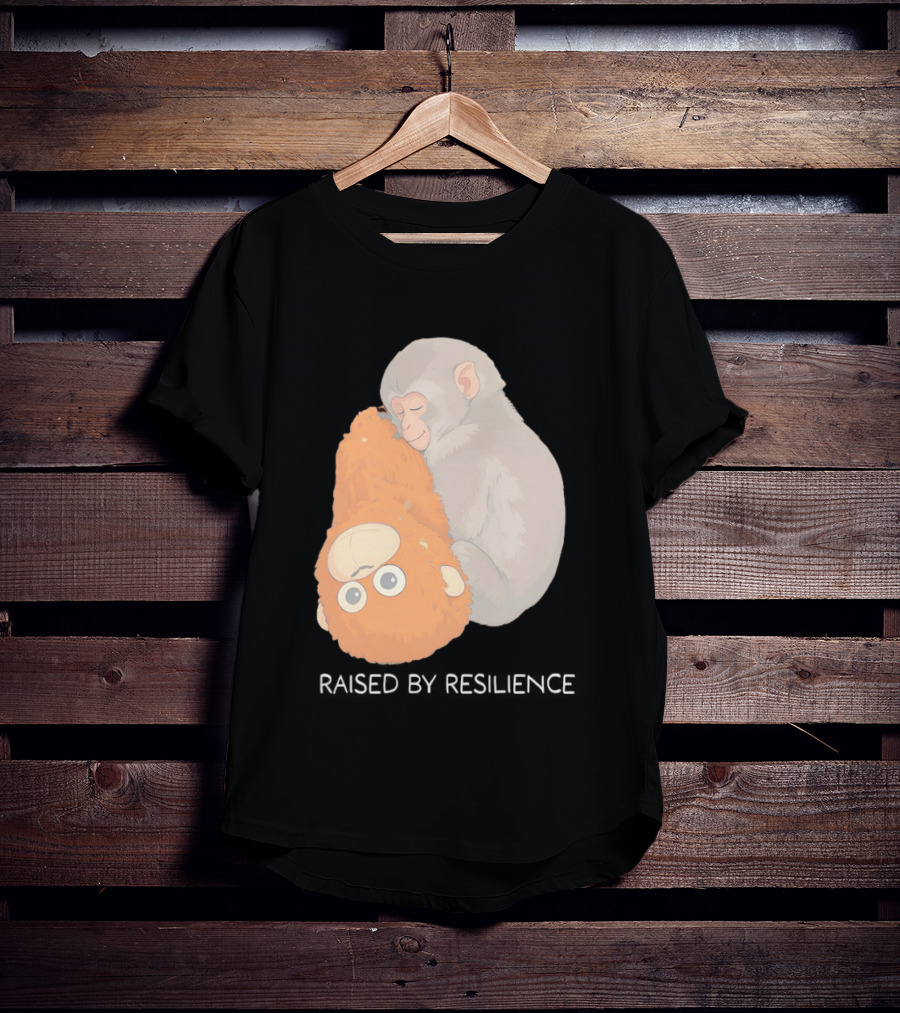 Monkey Cuddling Teddy Raised By Resilience T-Shirt