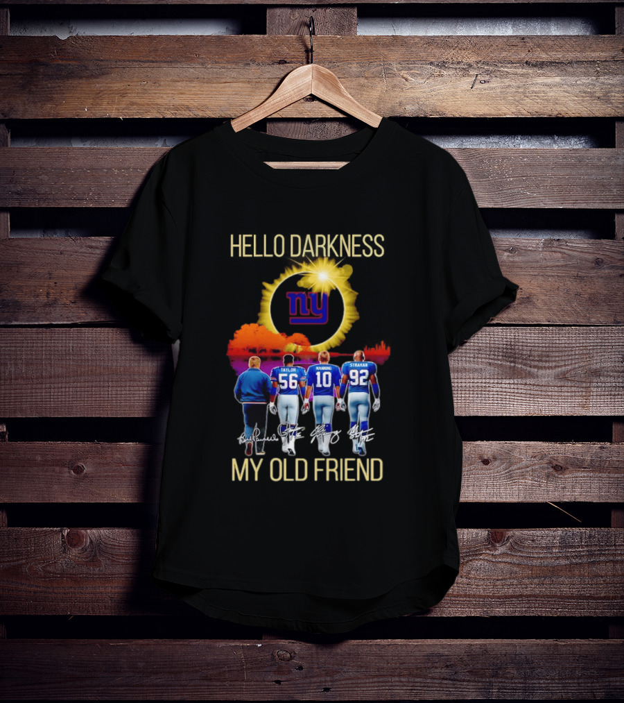 New York Giants Manning Taylor Strahan Hello Darkness NFL T-Shirt