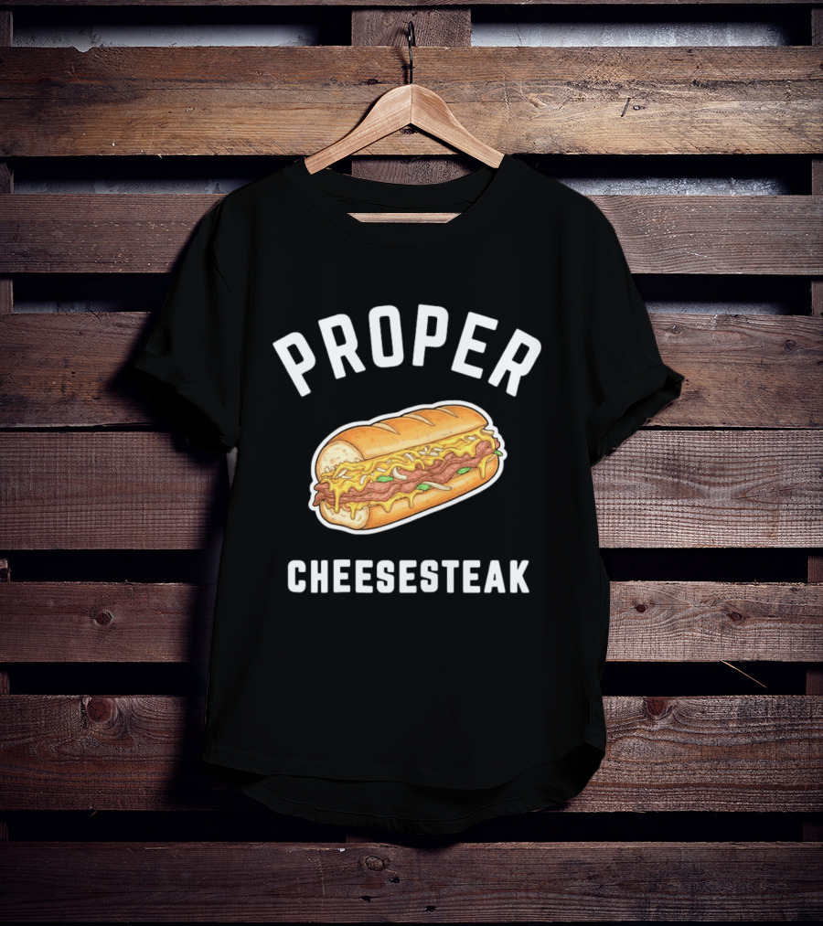 Proper Cheesesteak Sandwich Illustration With Cheese And Onions T-Shirt