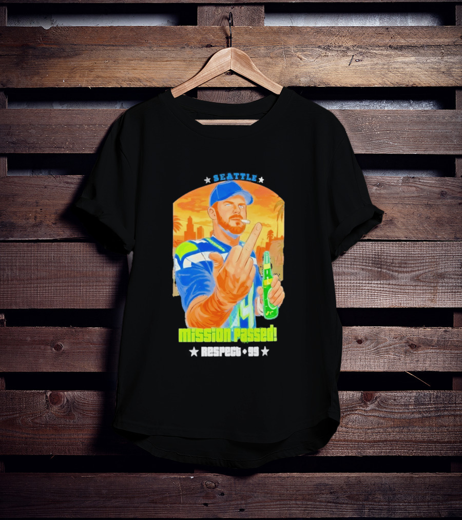 Mission Passed Sam Darnold Seattle Middle Finger Seahawks T-Shirt