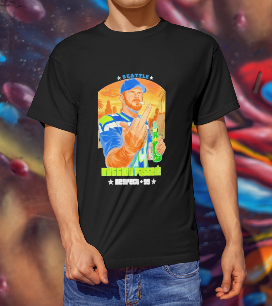 Mission Passed Sam Darnold Seattle Middle Finger Seahawks T-Shirt