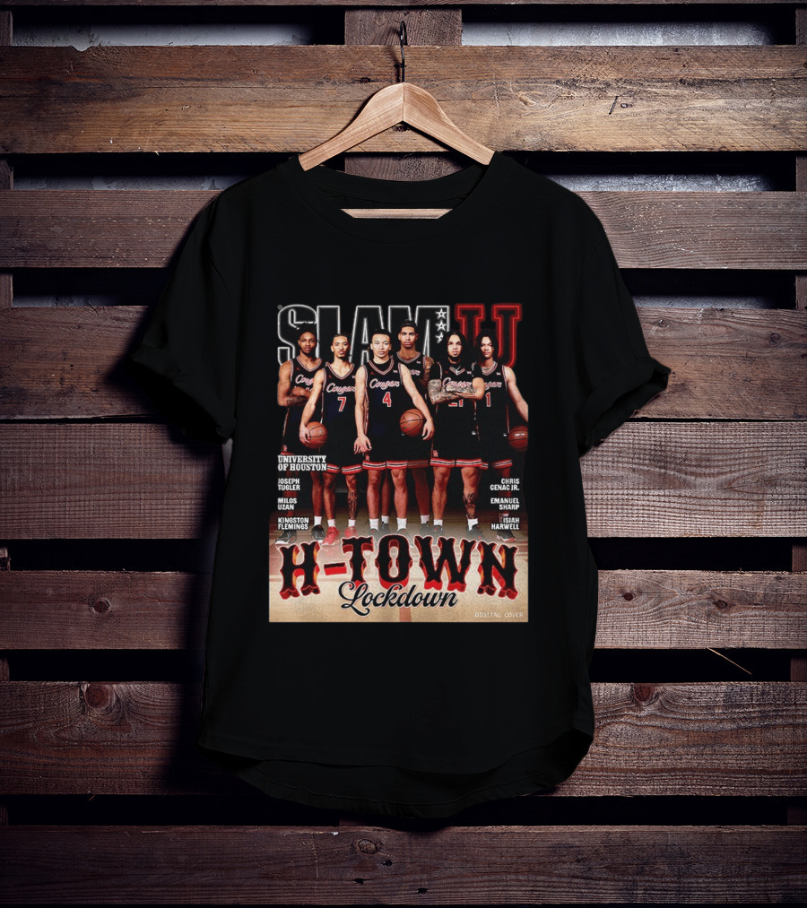 Slam U H Town Lockdown University Of Houston Basketball Team Cover T-Shirt