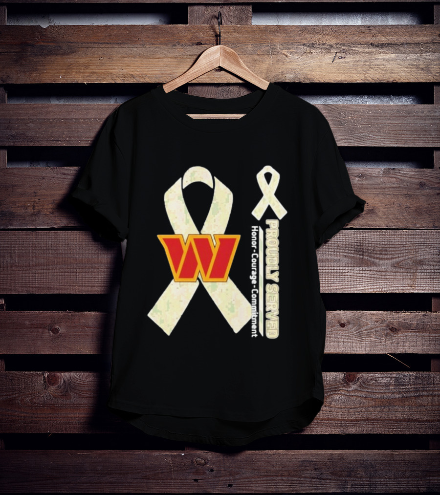 Washington Commanders Breast Cancer Awareness Proudly Served Honor Courage Commitment T-Shirt