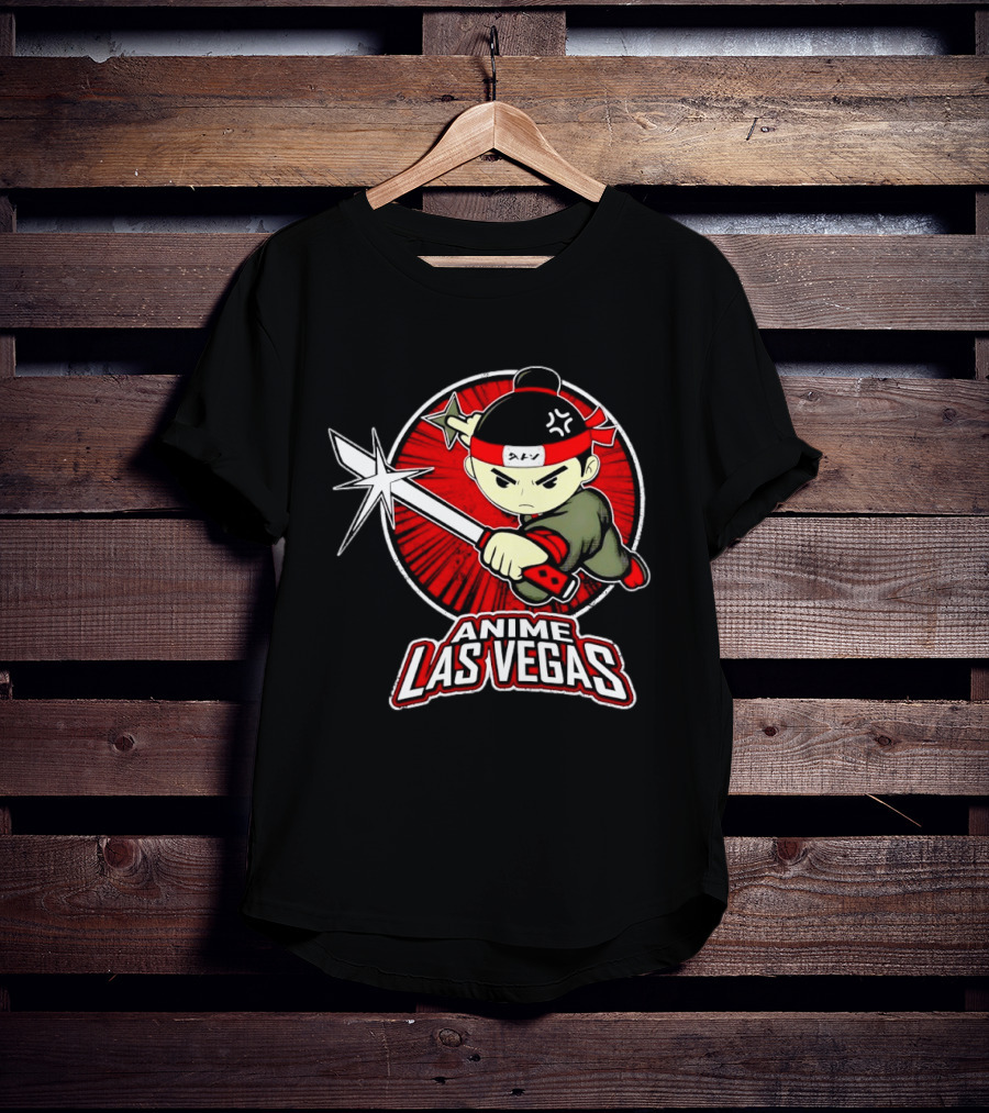Anime Las Vegas Ninja Warrior With Sword And Headband T-Shirt