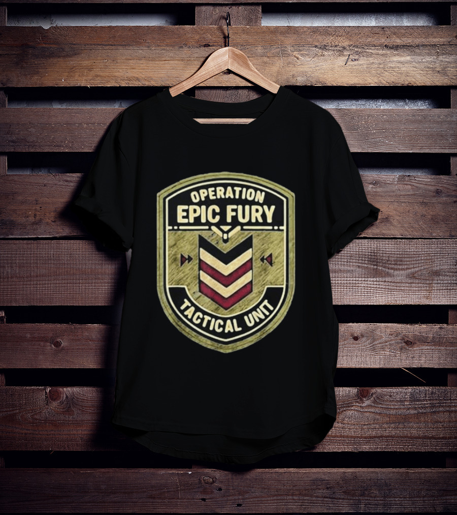 Operation Epic Fury Tactical Unit 90s Command Patch T-Shirt