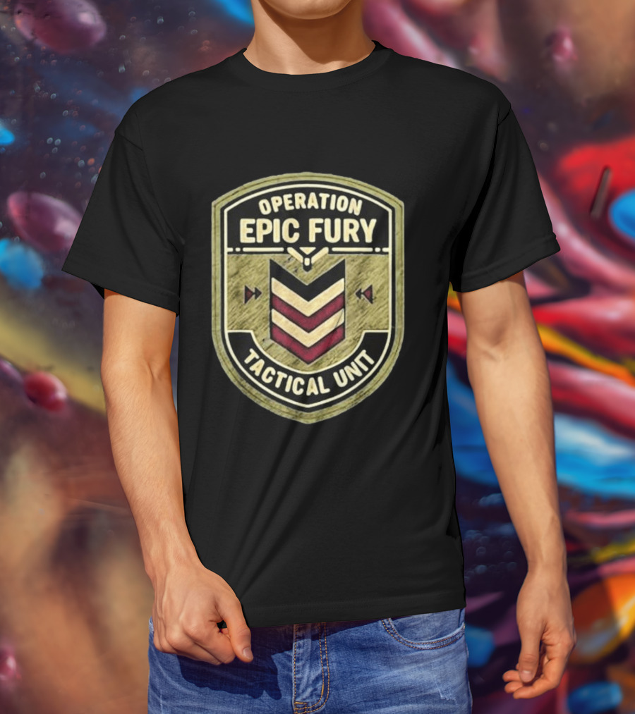 Operation Epic Fury Tactical Unit 90s Command Patch T-Shirt