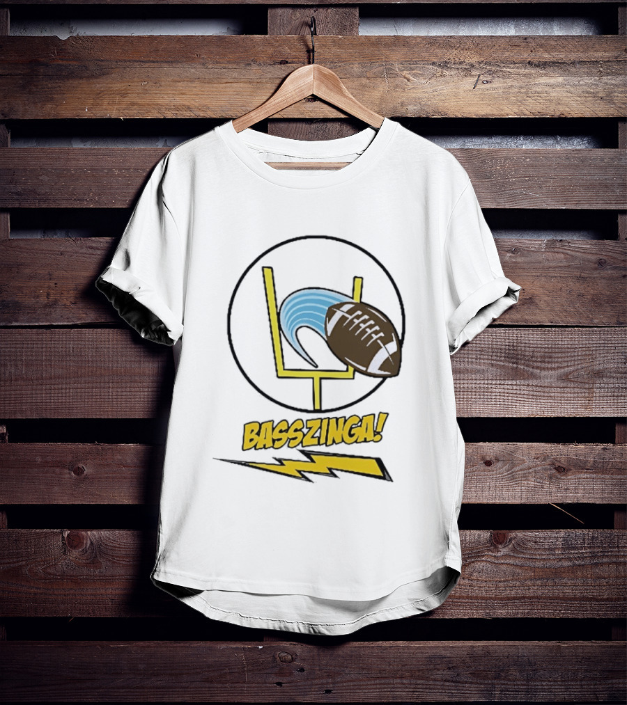 Basszinga Football Wave Goalpost Lightning T-Shirt