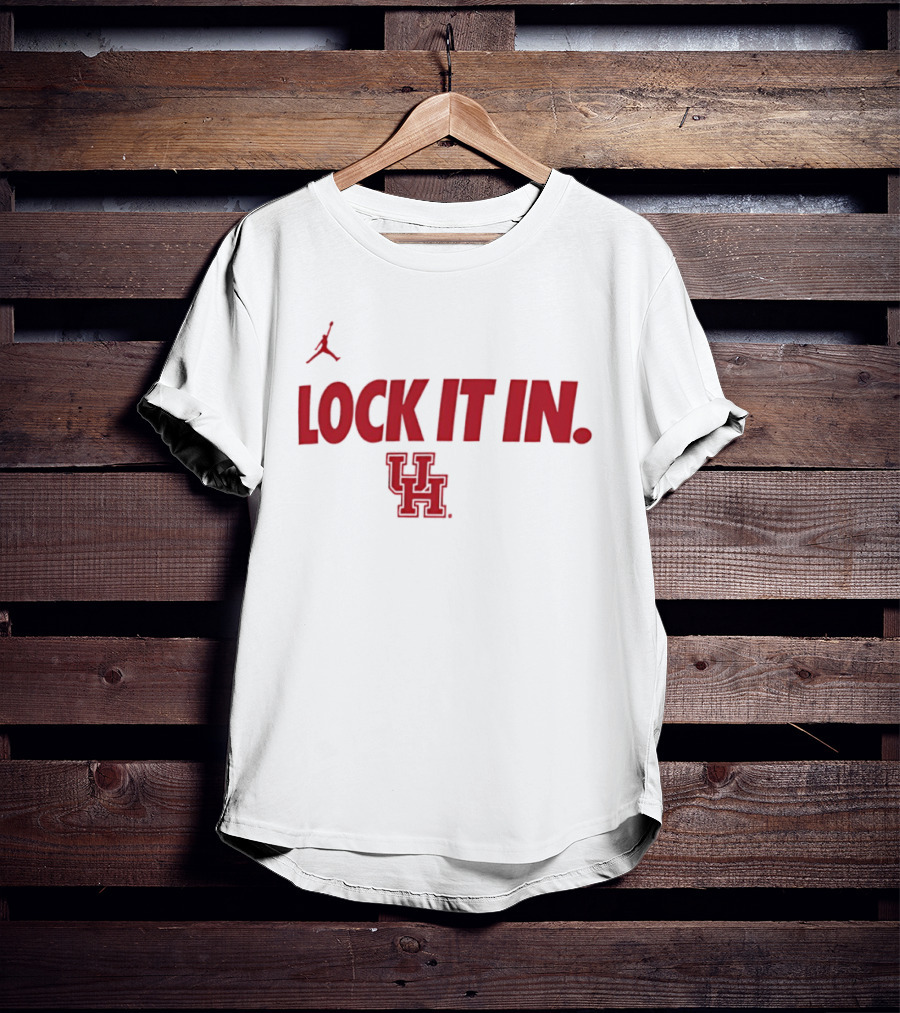 Lock It In Houston Cougars Basketball Jumpman T-Shirt