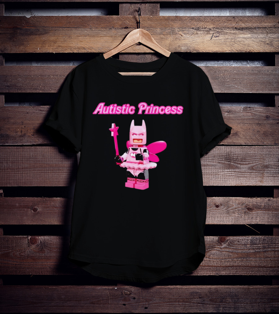 Autistic Princess Pink Batman Figurine With Fairy Wings And Wand T-Shirt