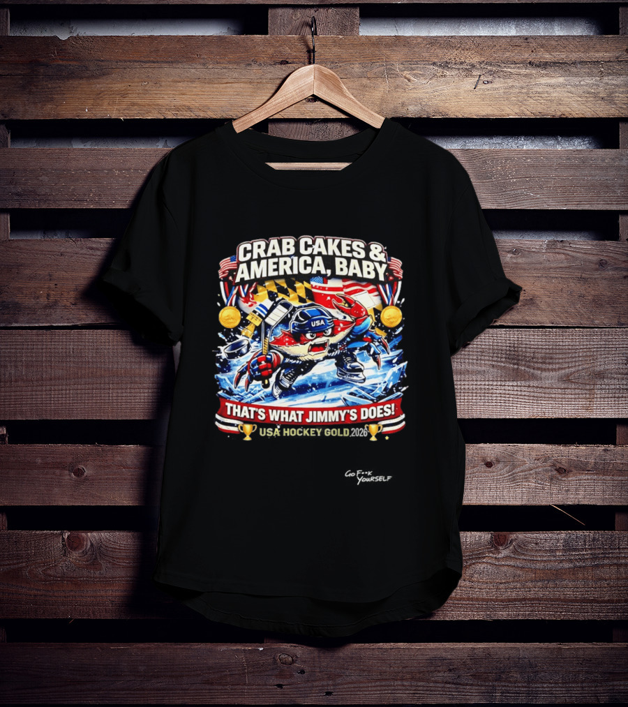 Crab Cakes And America Baby USA Hockey Gold 2026 That's What Jimmy's Does T-Shirt