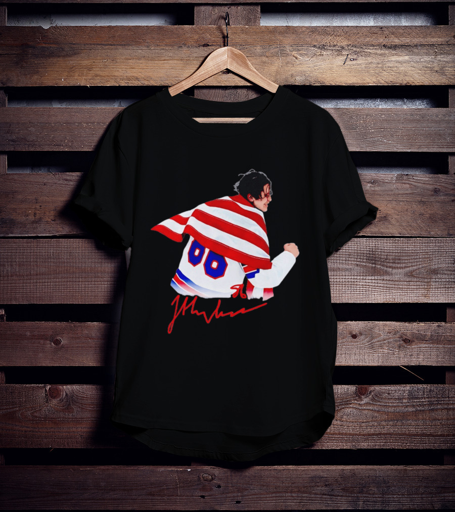 Love Hughes Jack USA 86 Autograph American Flag T-Shirt