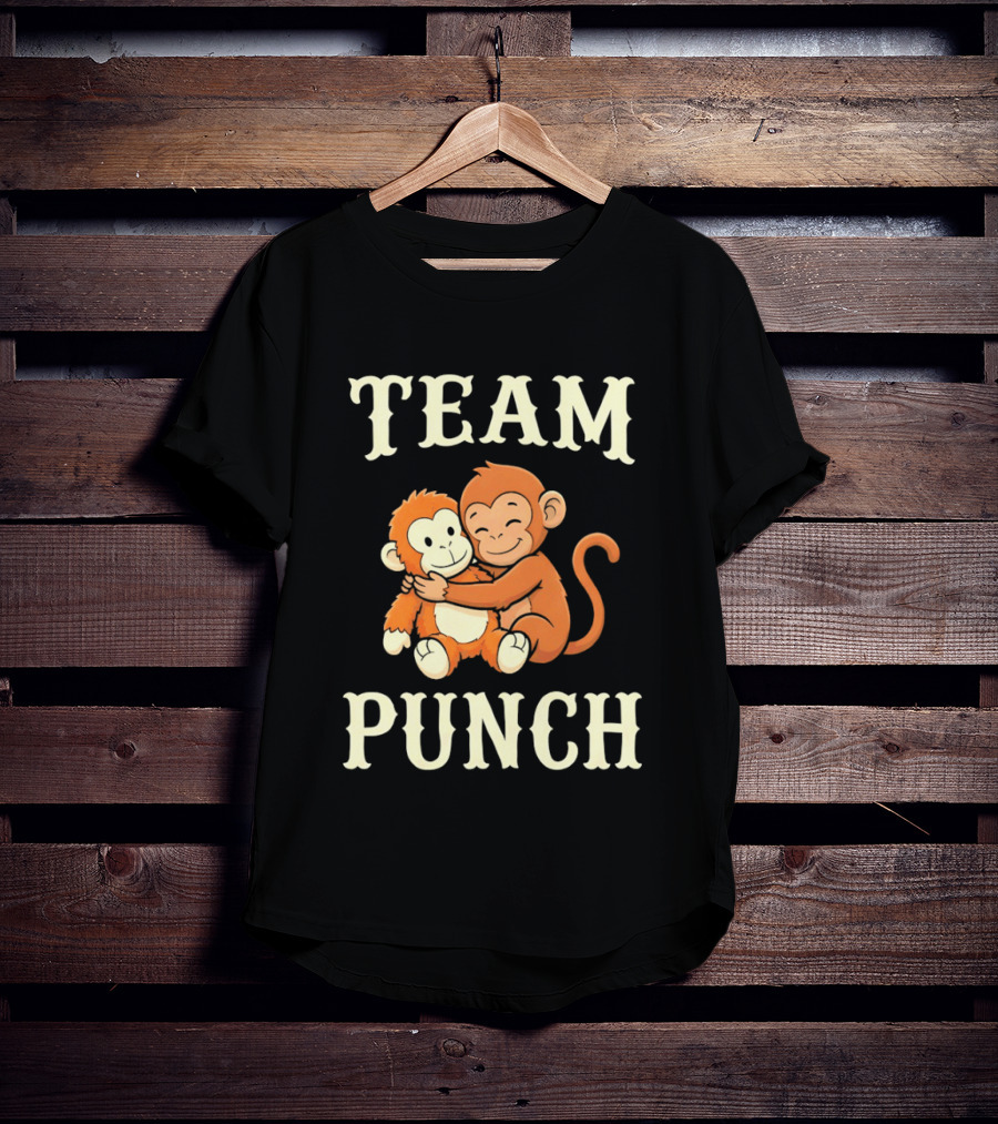 Team Punch Monkey Hugging Companions T-Shirt