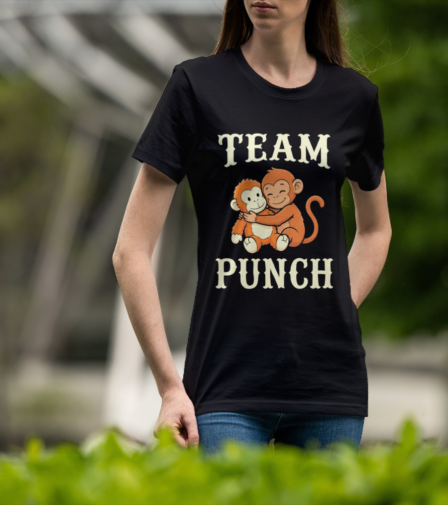 Team Punch Monkey Hugging Companions T-Shirt