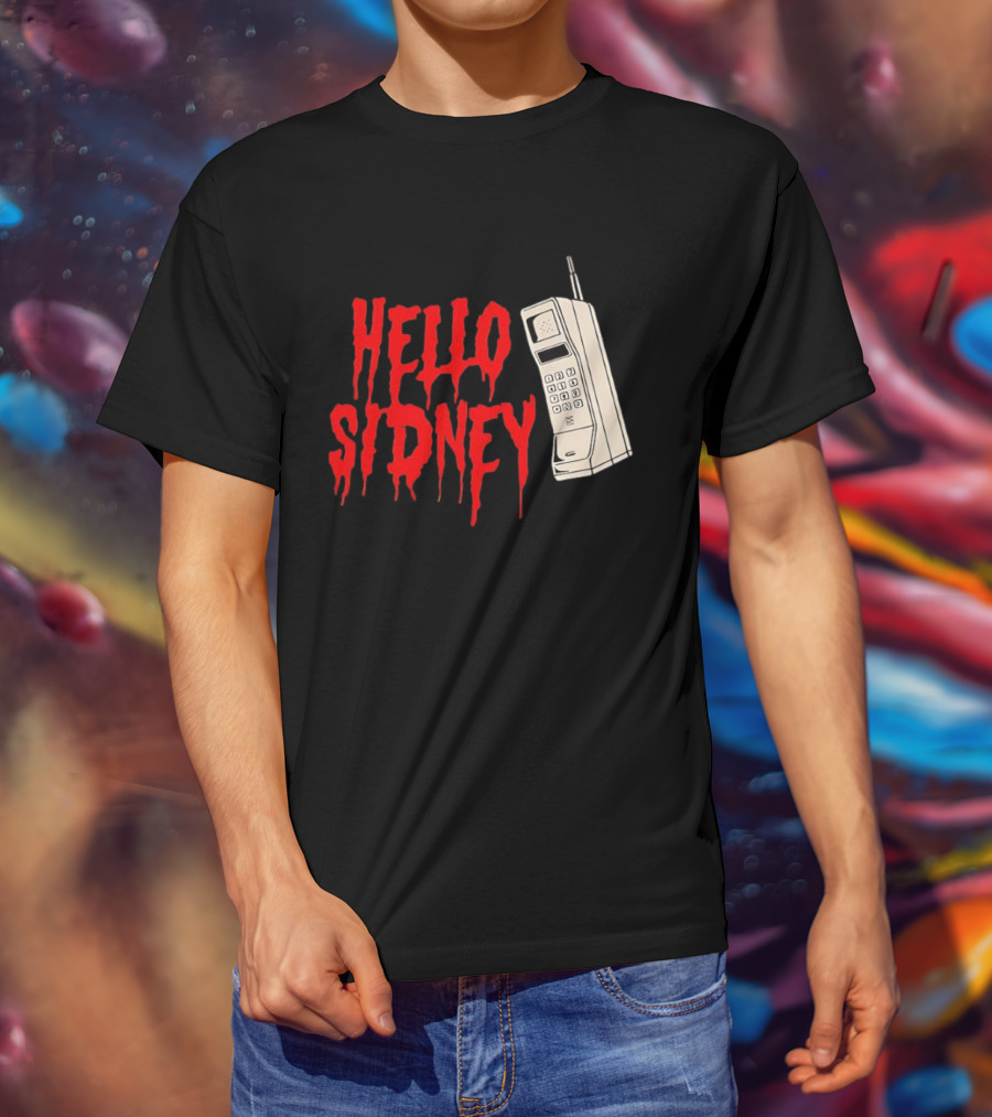 Hello Sidney Scream Movie Vintage Phone Dripping Blood T-Shirt