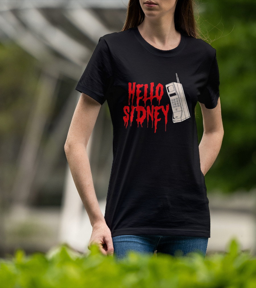 Hello Sidney Scream Movie Vintage Phone Dripping Blood T-Shirt