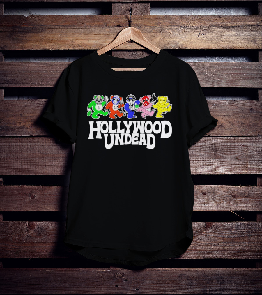 Hollywood Undead Colorful Dancing Characters Un Dead Head T-Shirt