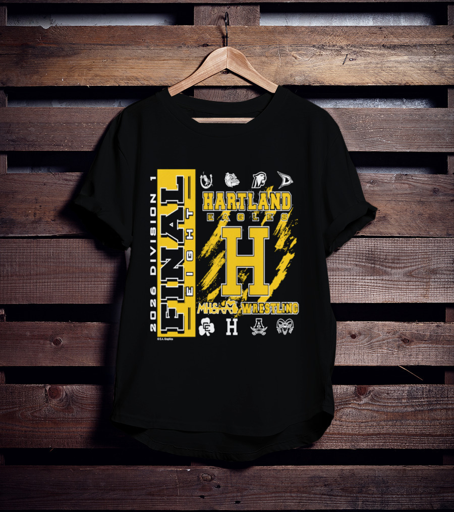 2026 Division 1 Final Eight Hartland Eagles Wrestling MHSAA T-Shirt