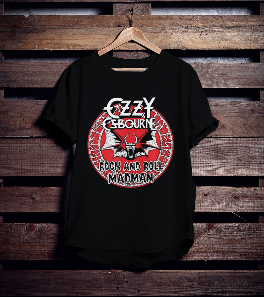 Ozzy Osbourne Rock And Roll Madman Horror Bat T-Shirt