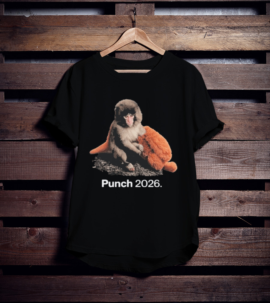 Punch Monkey 2026 Hugging Plush Toy T-Shirt