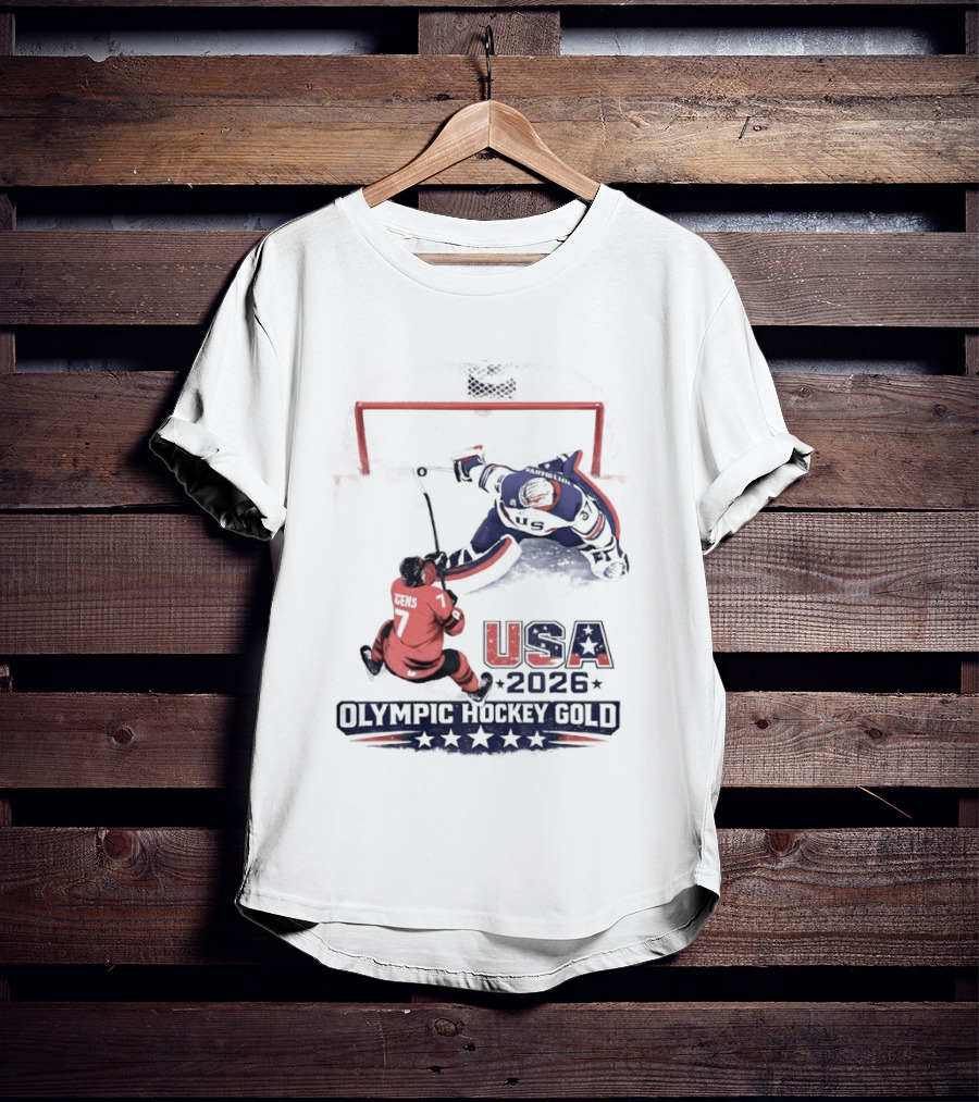 USA 2026 Olympic Hockey Gold Jack Hughes T-Shirt