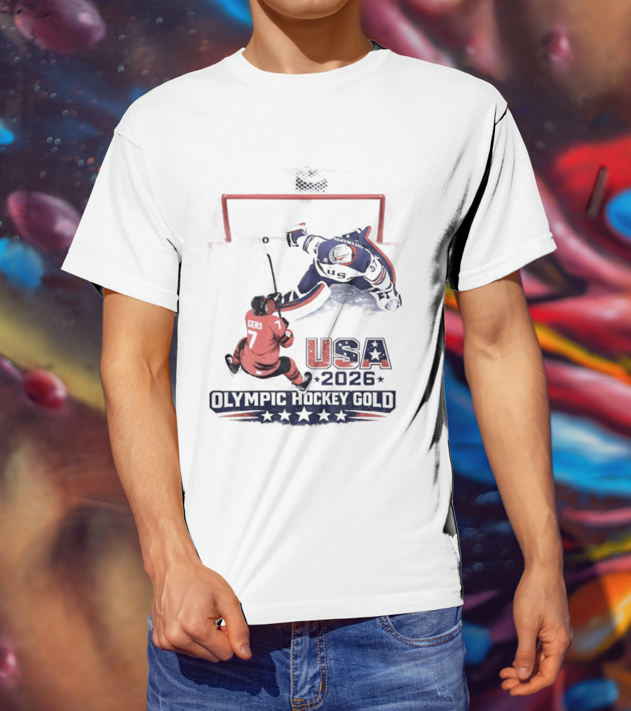 USA 2026 Olympic Hockey Gold Jack Hughes T-Shirt