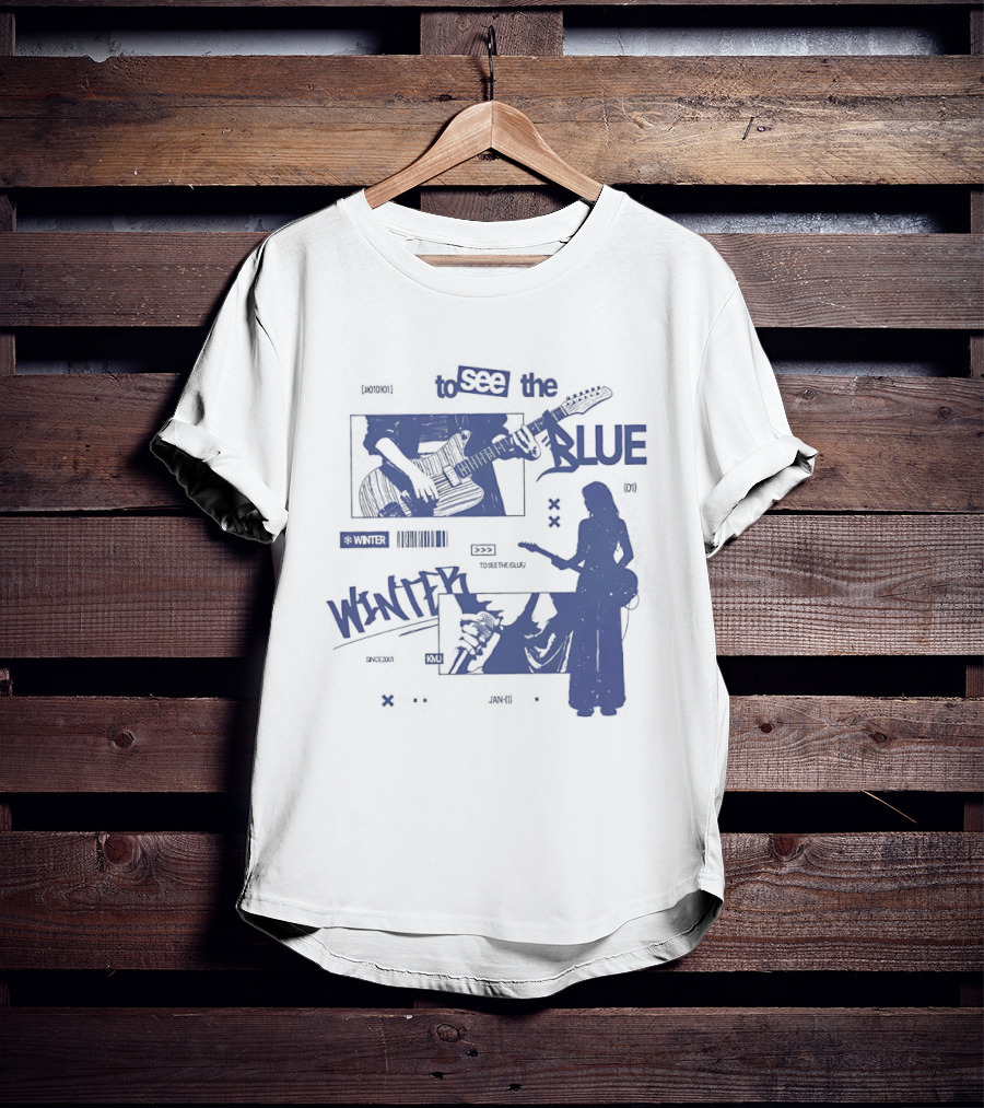 To See The Blue Winter Music Band Guitar T-Shirt